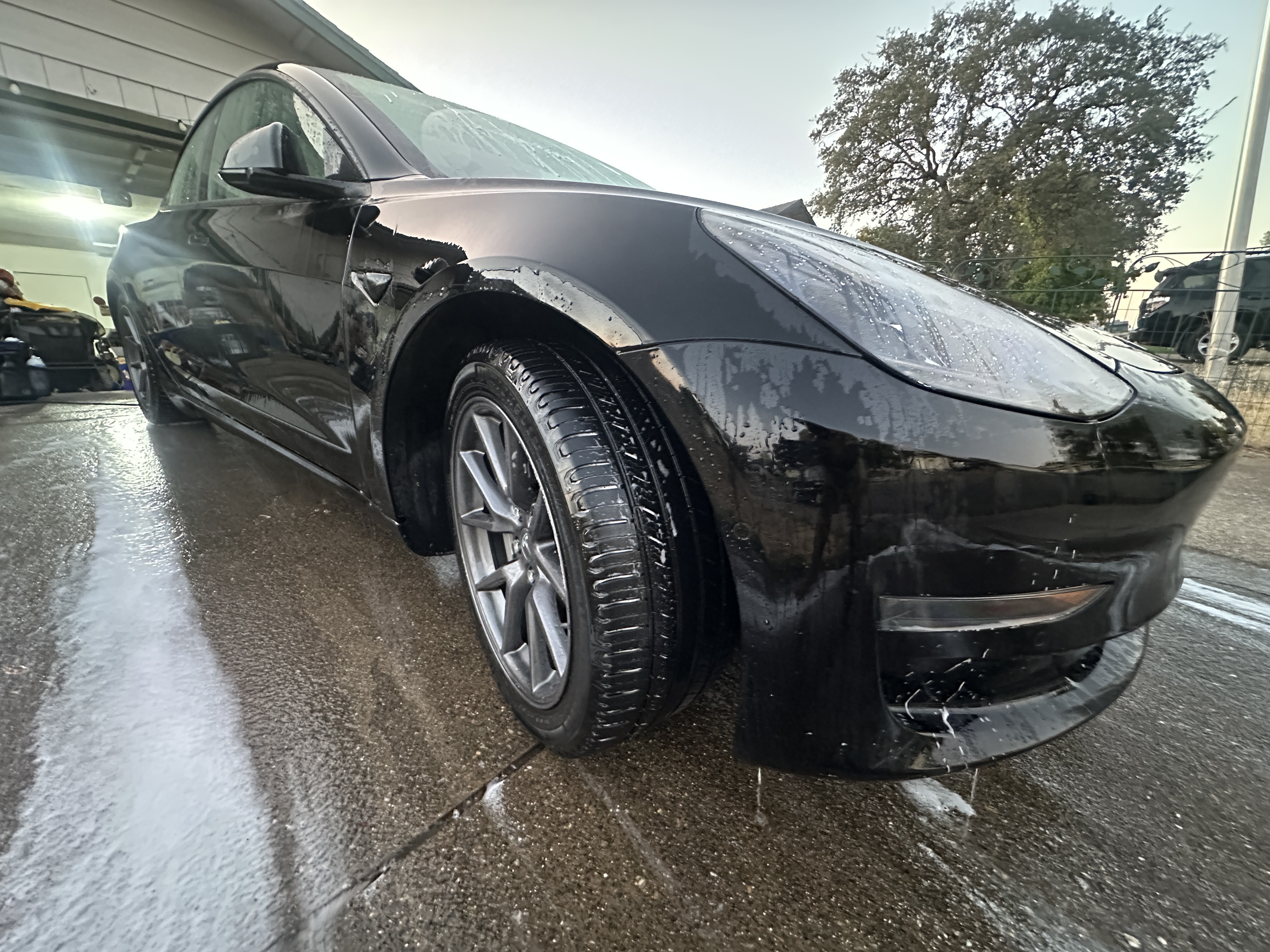 A sports car during its detail